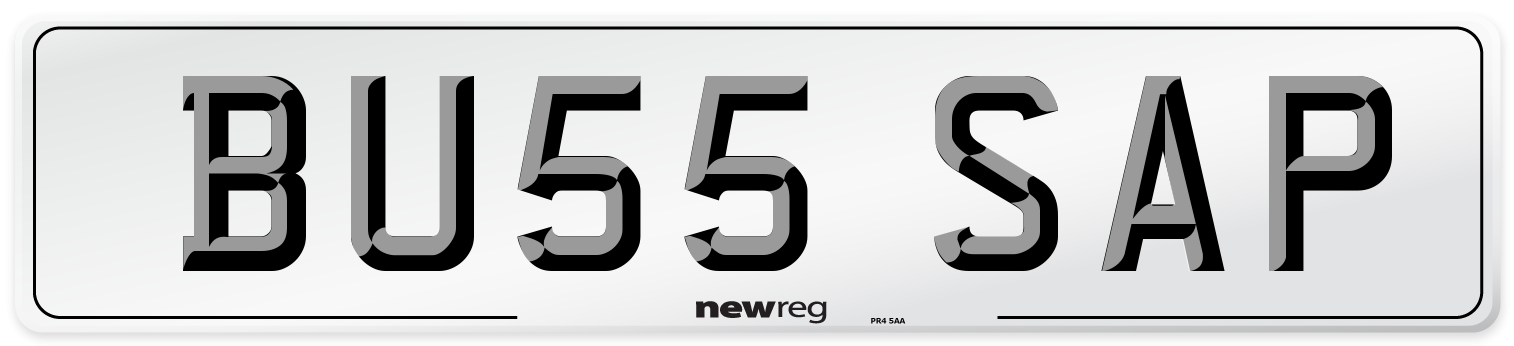 BU55 SAP Number Plate from New Reg